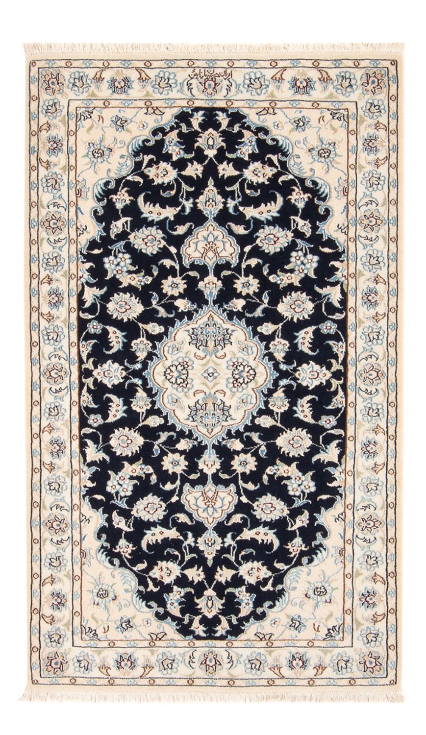 Persisk tæppe - Nain - Premium - 138 x 82 cm - mørkeblå