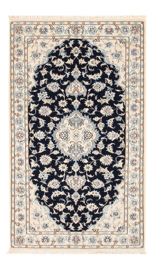 Persisk tæppe - Nain - Premium - 138 x 82 cm - mørkeblå