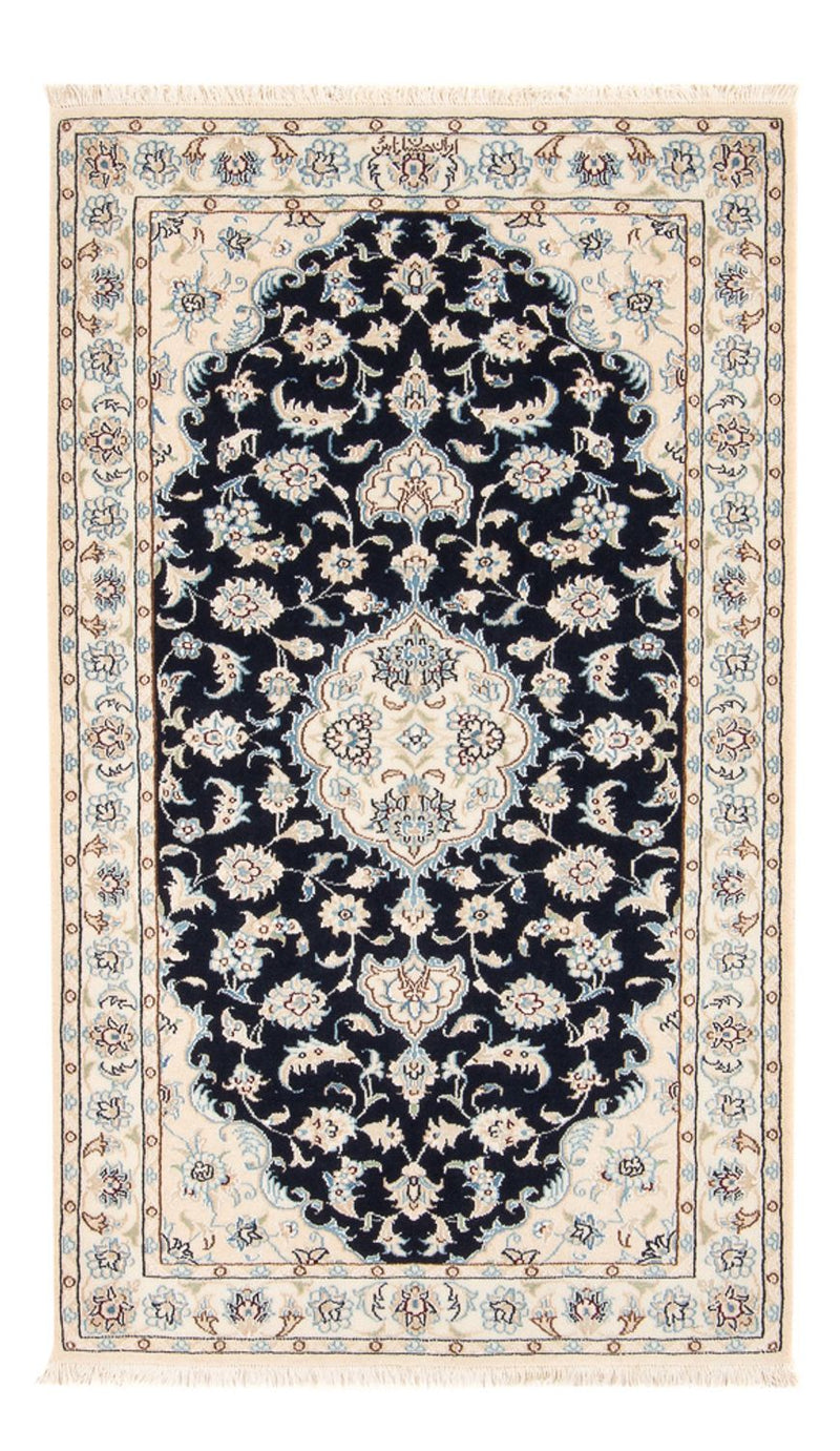 Persisk tæppe - Nain - Premium - 138 x 82 cm - mørkeblå