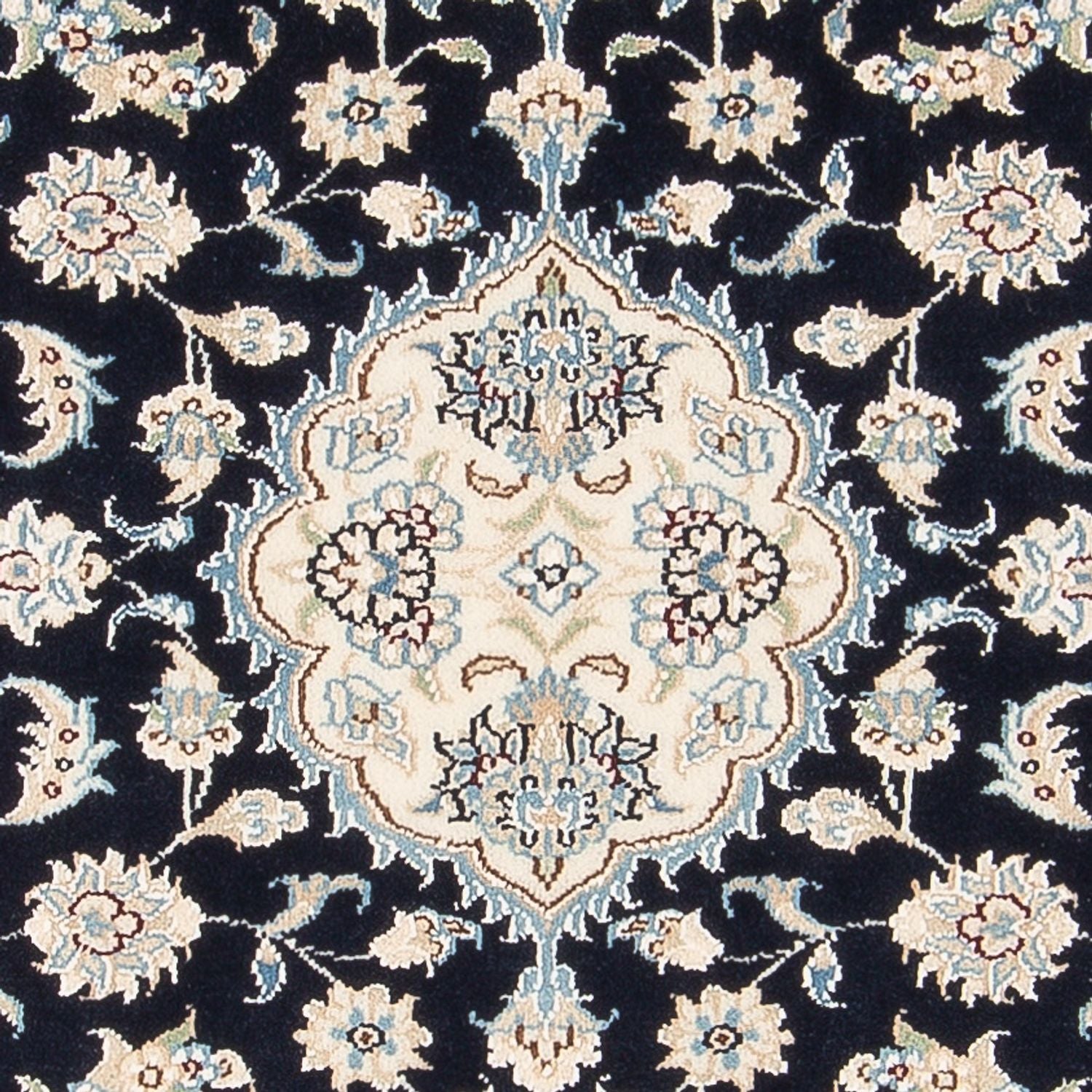 Persisk tæppe - Nain - Premium - 138 x 82 cm - mørkeblå