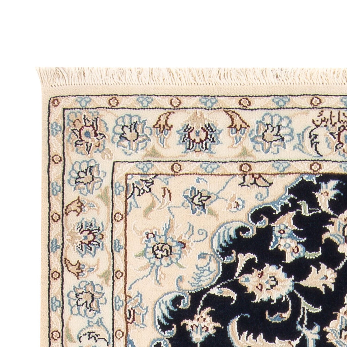 Persisk tæppe - Nain - Premium - 138 x 82 cm - mørkeblå