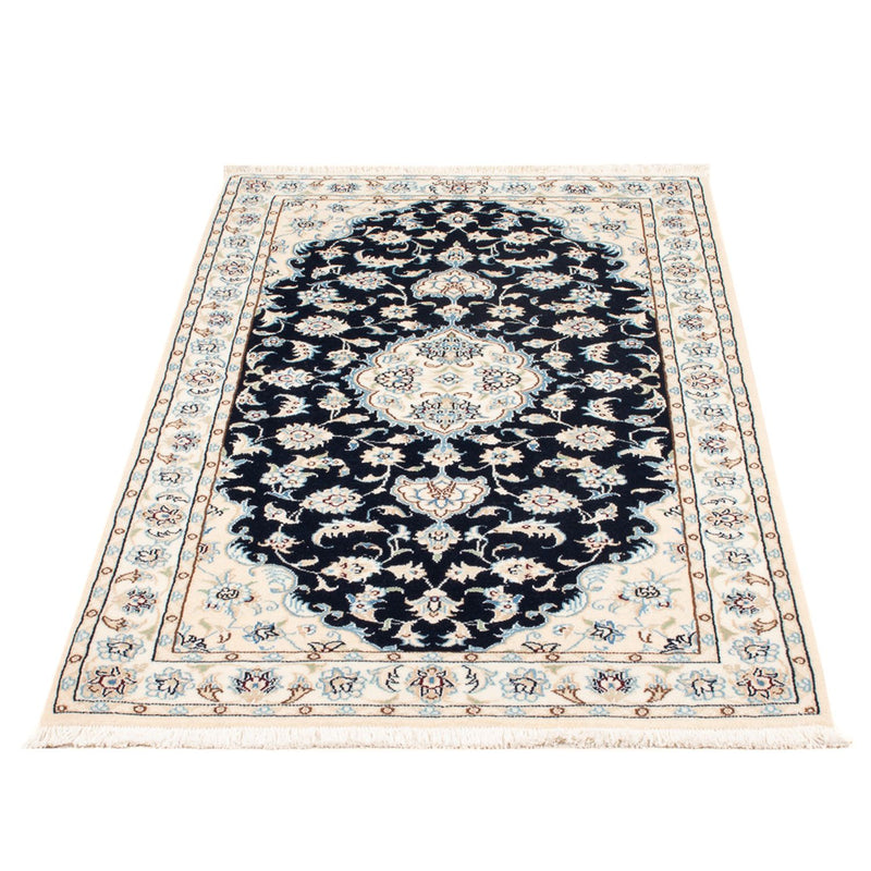 Persisk tæppe - Nain - Premium - 138 x 82 cm - mørkeblå