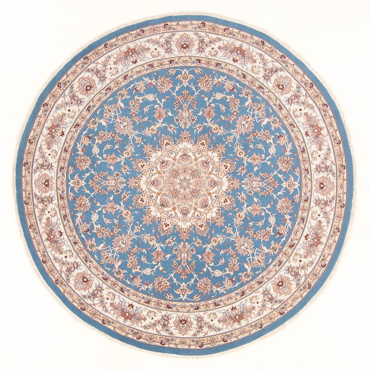 Persisk tæppe - Tabriz - Royal rundt  - 200 x 200 cm - lyseblå