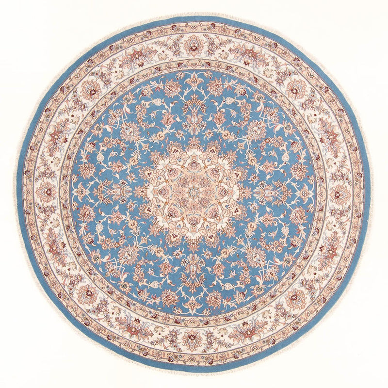 Persisk tæppe - Tabriz - Royal rundt  - 200 x 200 cm - lyseblå