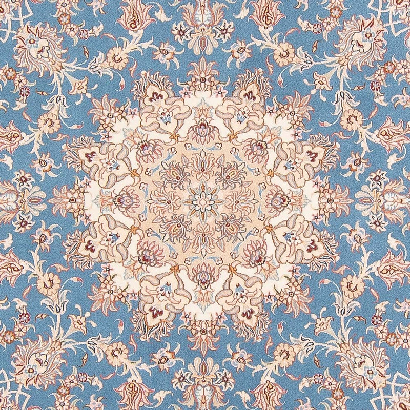 Persisk tæppe - Tabriz - Royal rundt  - 200 x 200 cm - lyseblå