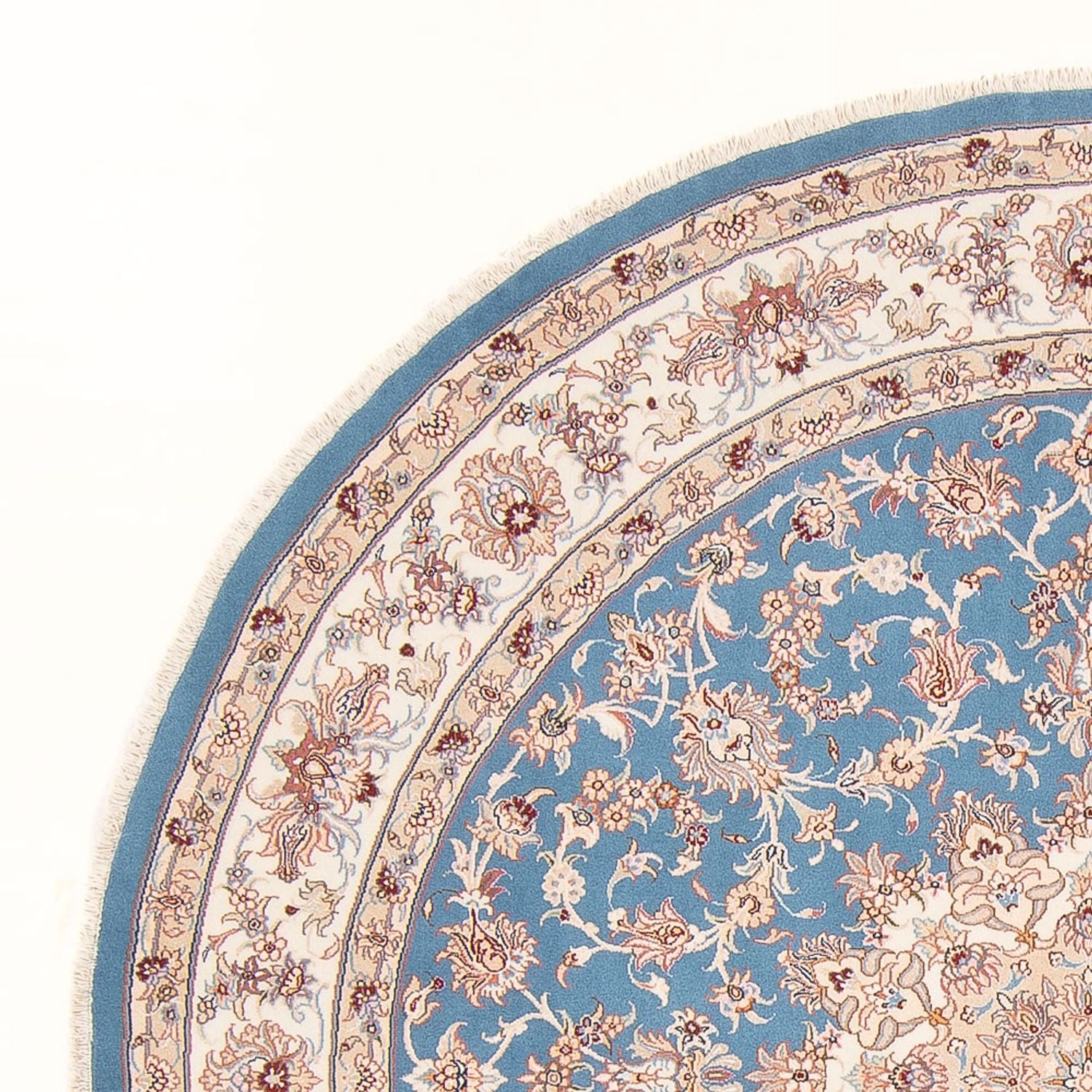Persisk tæppe - Tabriz - Royal rundt  - 200 x 200 cm - lyseblå