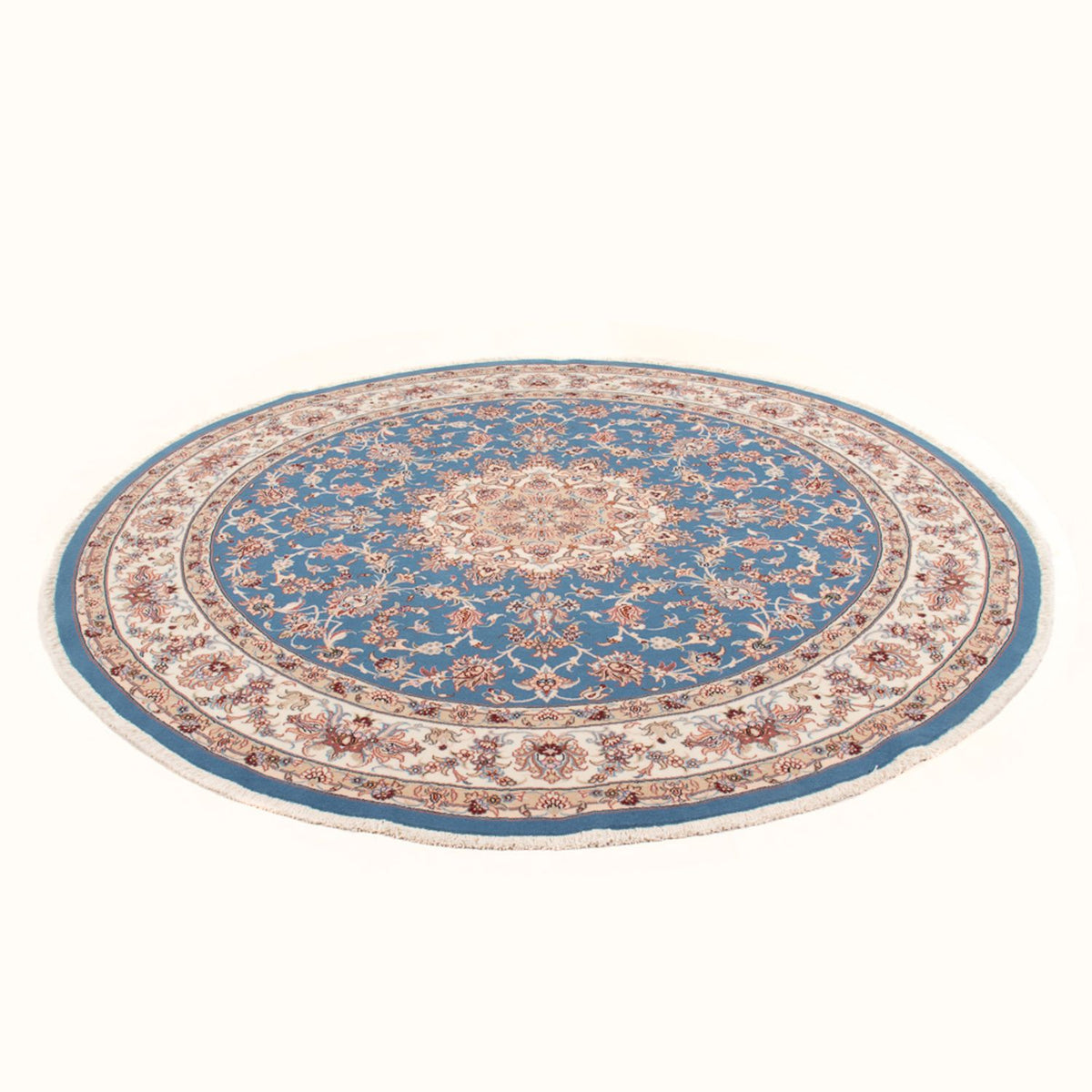 Persisk tæppe - Tabriz - Royal rundt  - 200 x 200 cm - lyseblå