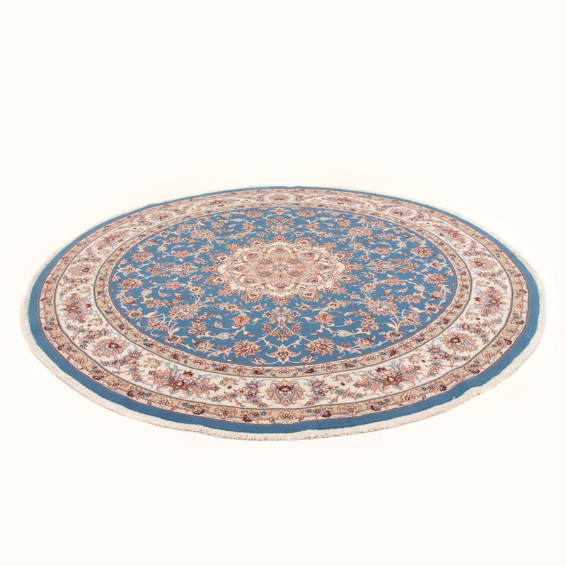 Persisk tæppe - Tabriz - Royal rundt  - 200 x 200 cm - lyseblå