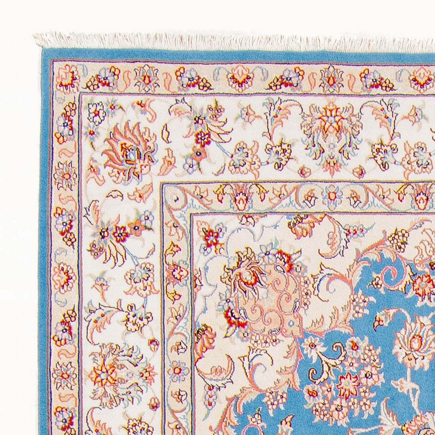 Persisk tæppe - Tabriz - Royal - 244 x 168 cm - lyseblå