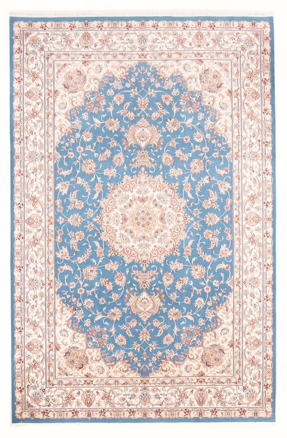 Persisk tæppe - Tabriz - Royal - 300 x 200 cm - lyseblå