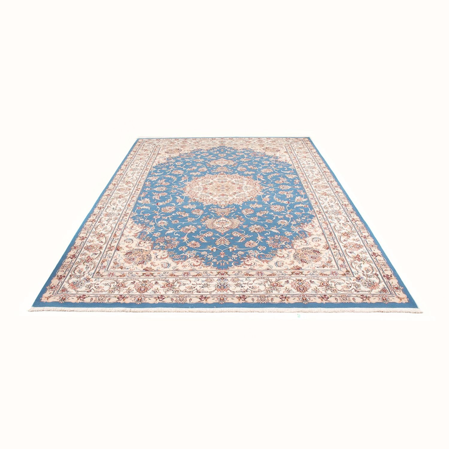 Persisk tæppe - Tabriz - Royal - 300 x 200 cm - lyseblå