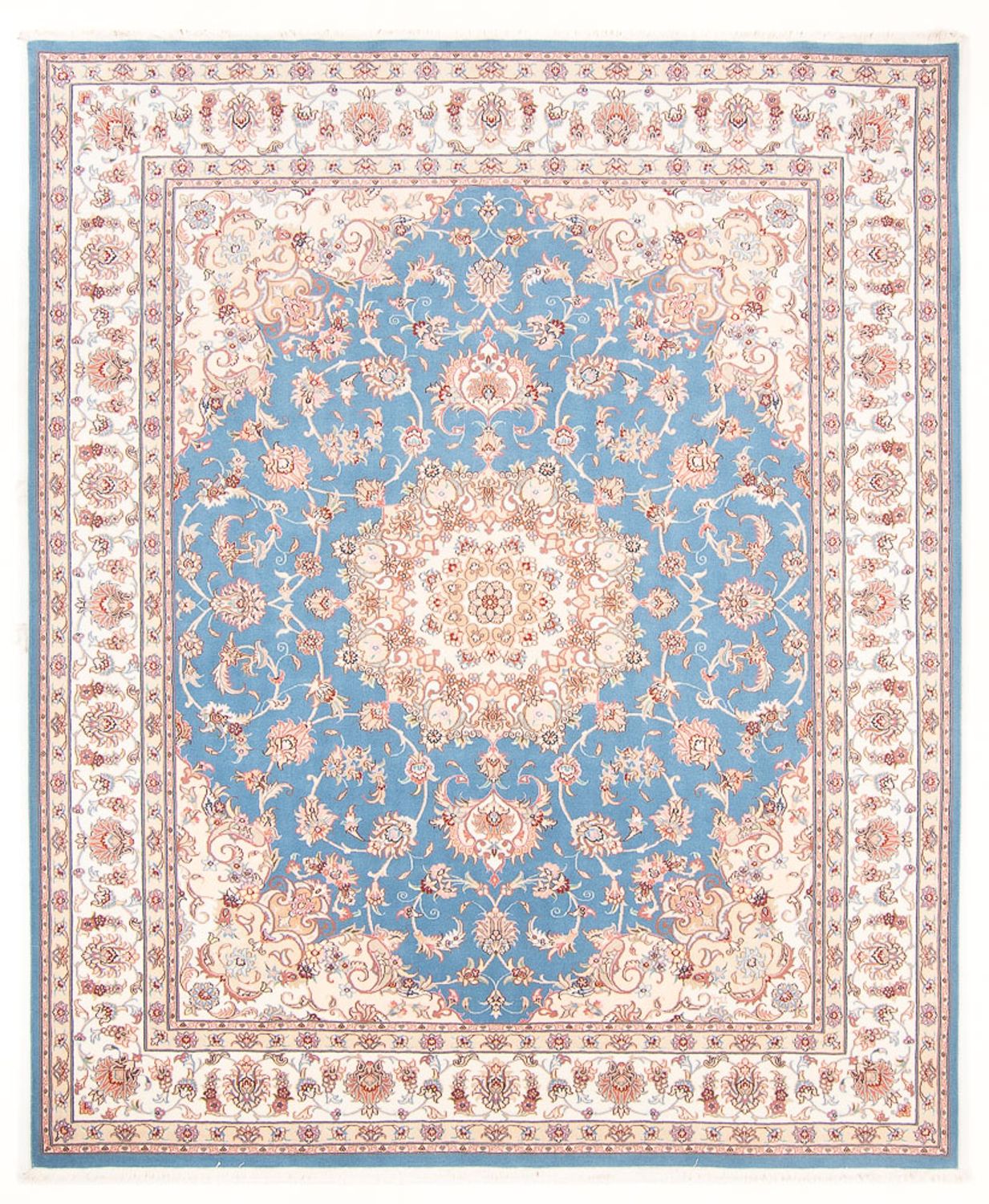 Persisk tæppe - Tabriz - Royal - 251 x 200 cm - lyseblå