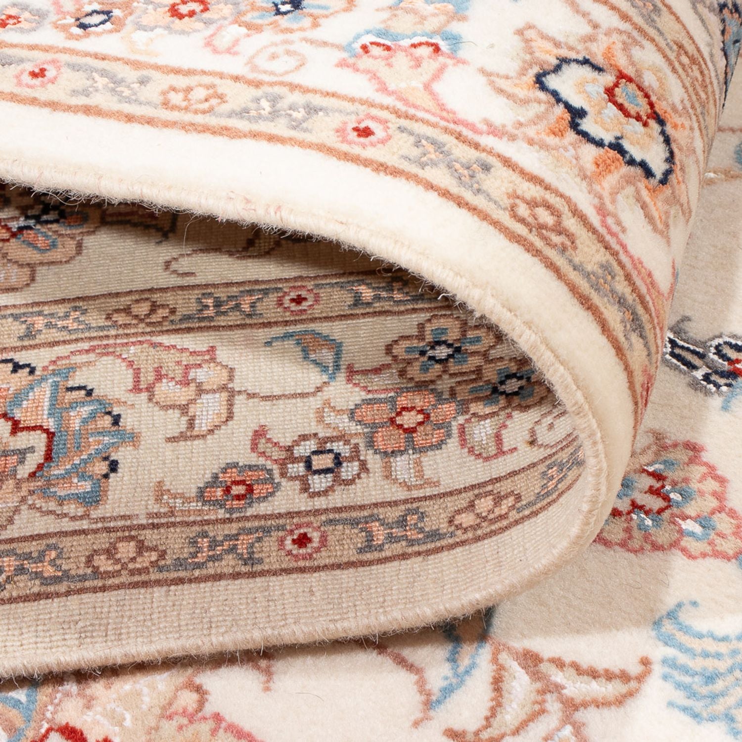 Løber Persisk tæppe - Tabriz - Royal - 254 x 81 cm - creme