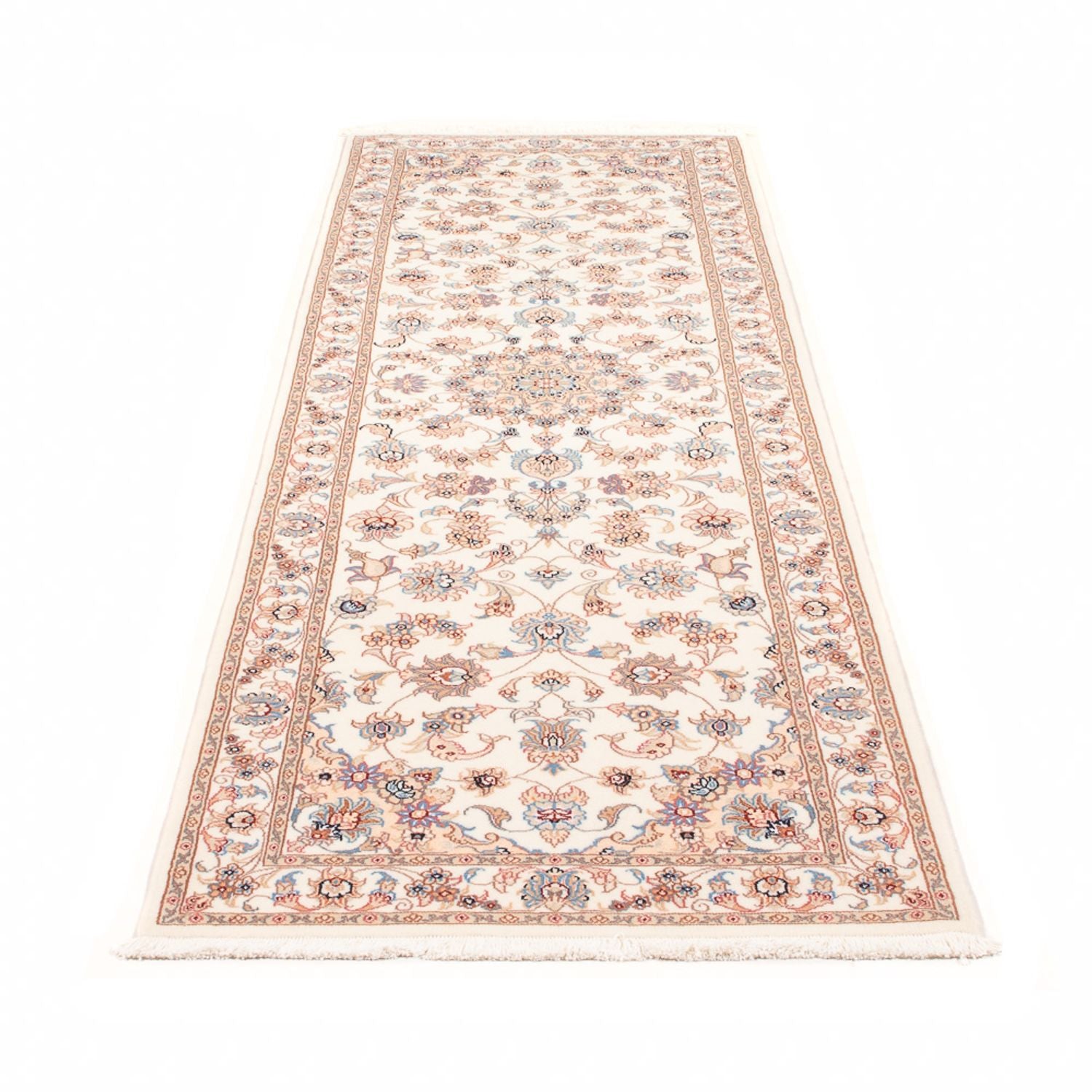 Løber Persisk tæppe - Tabriz - Royal - 254 x 81 cm - creme