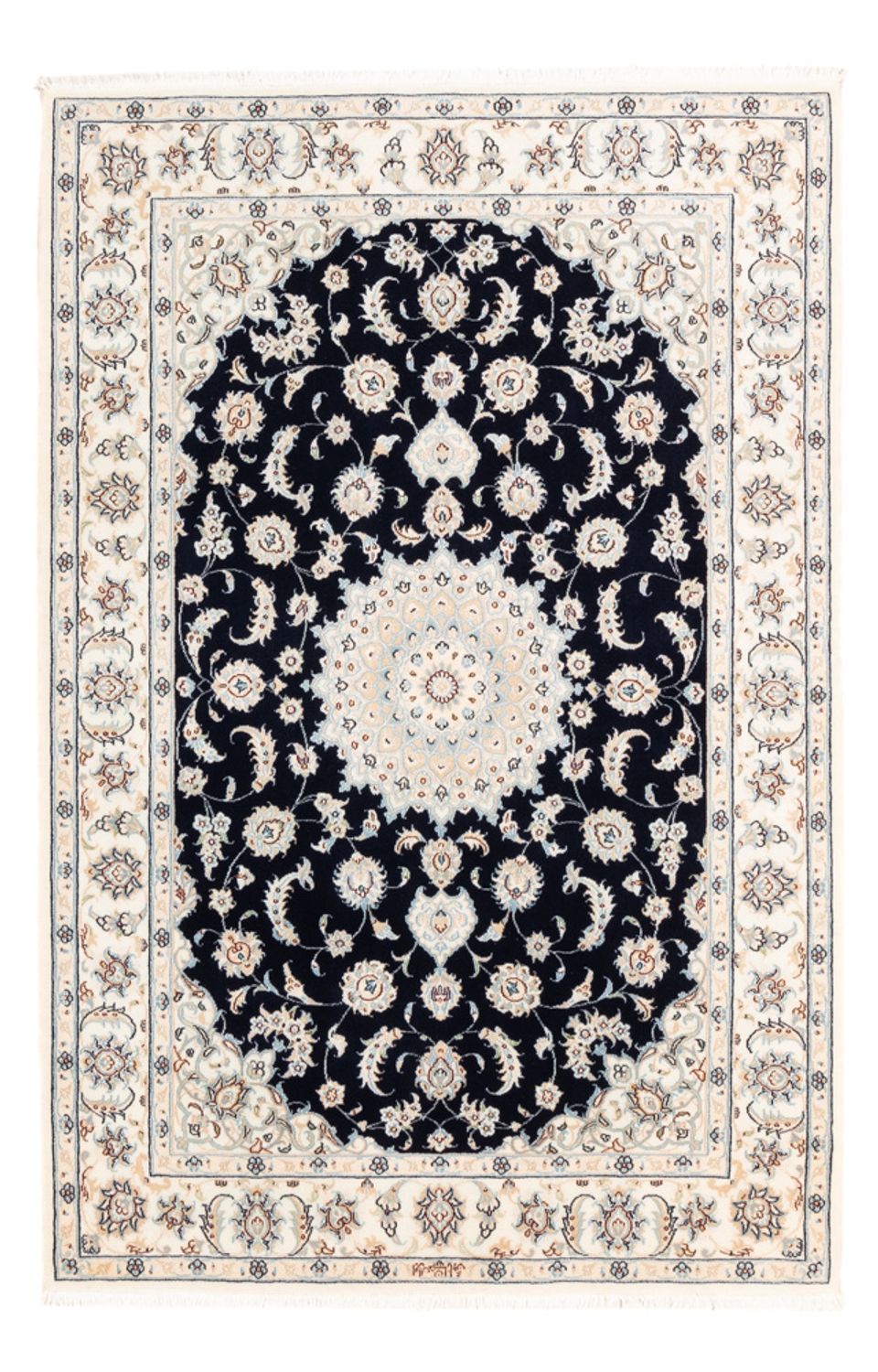 Persisk tæppe - Nain - Premium - 176 x 119 cm - mørkeblå