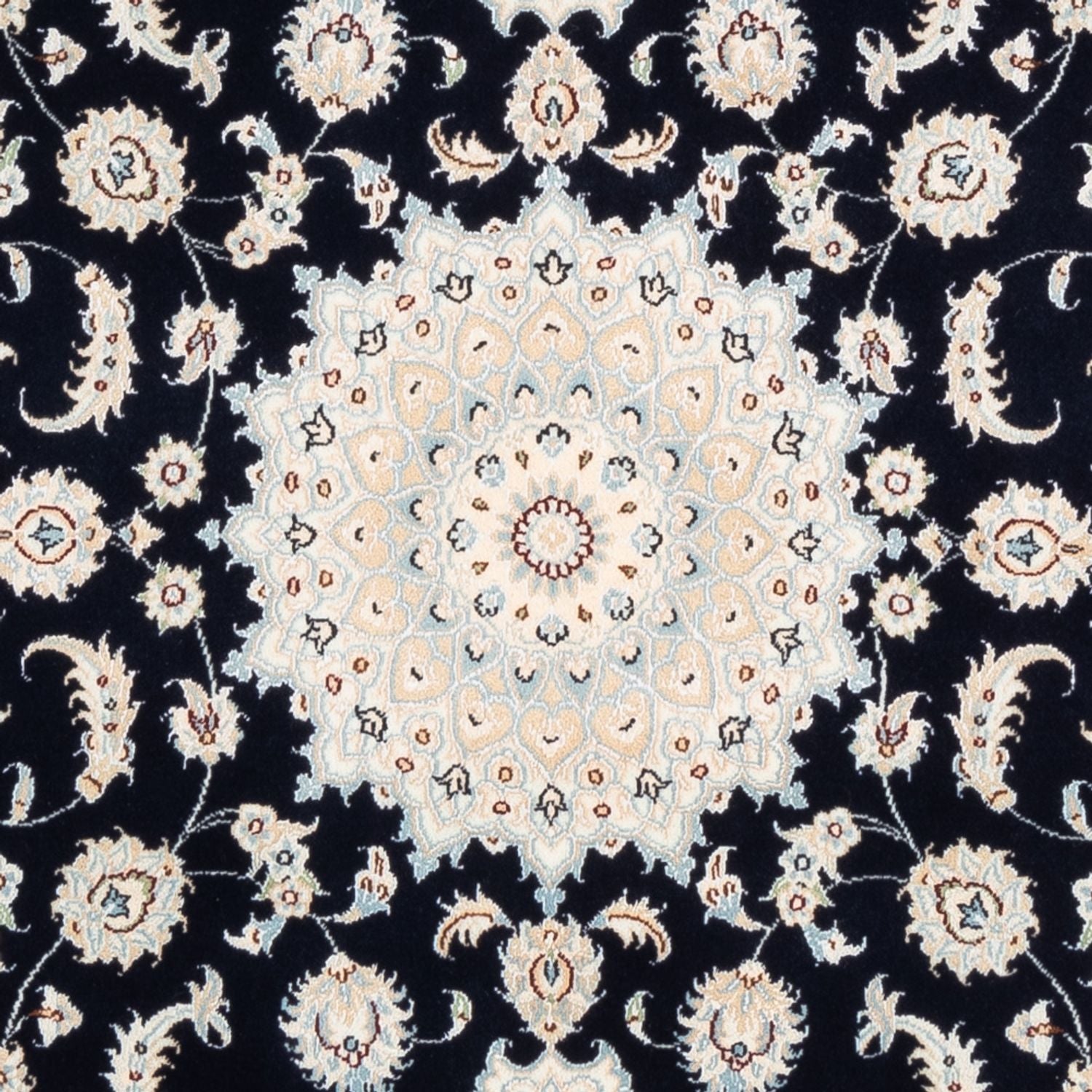 Persisk tæppe - Nain - Premium - 176 x 119 cm - mørkeblå