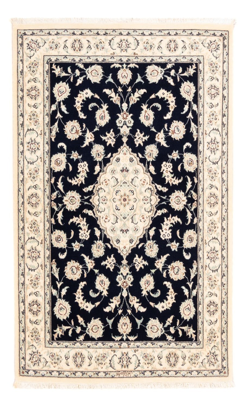 Persisk tæppe - Nain - Premium - 158 x 105 cm - mørkeblå