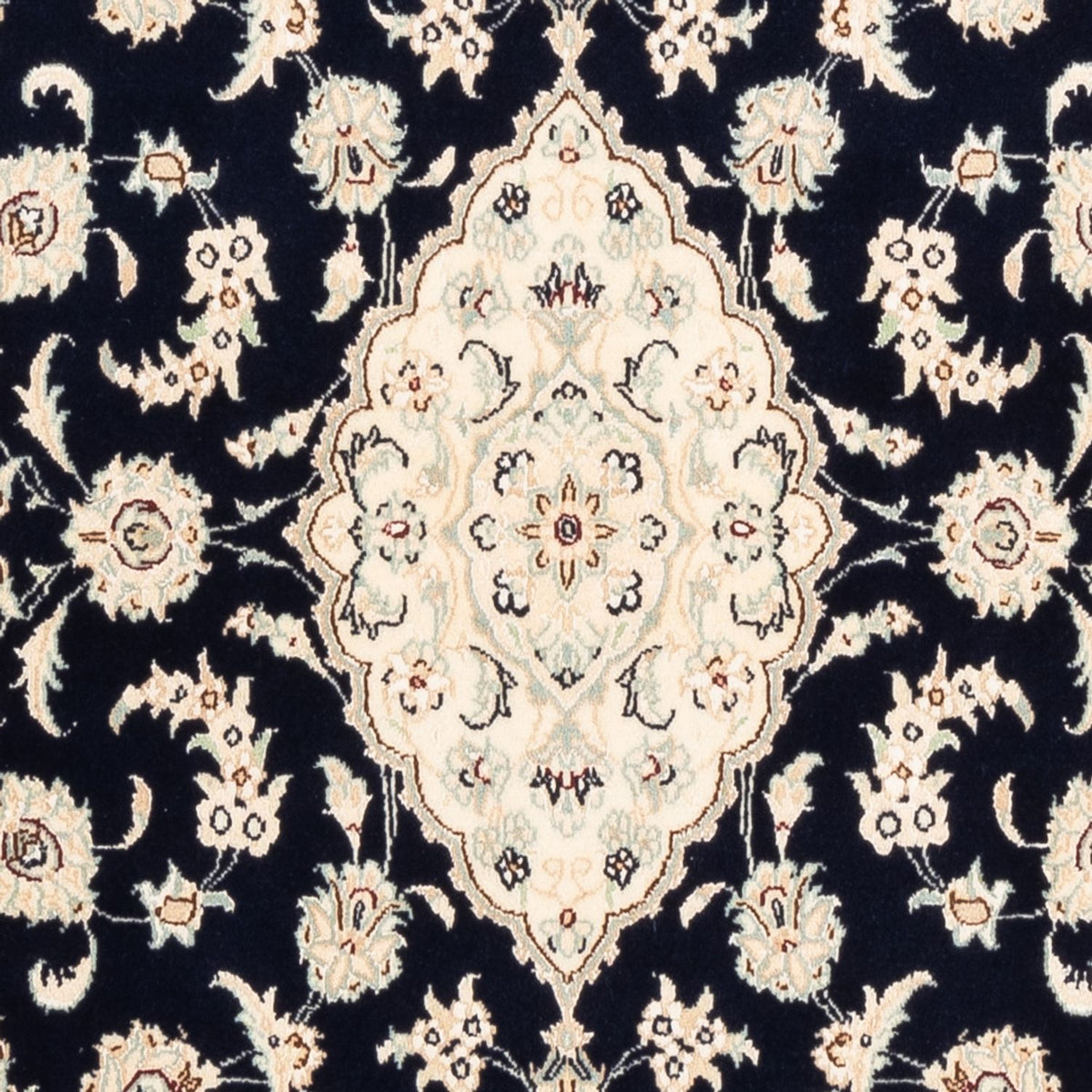 Persisk tæppe - Nain - Premium - 158 x 105 cm - mørkeblå