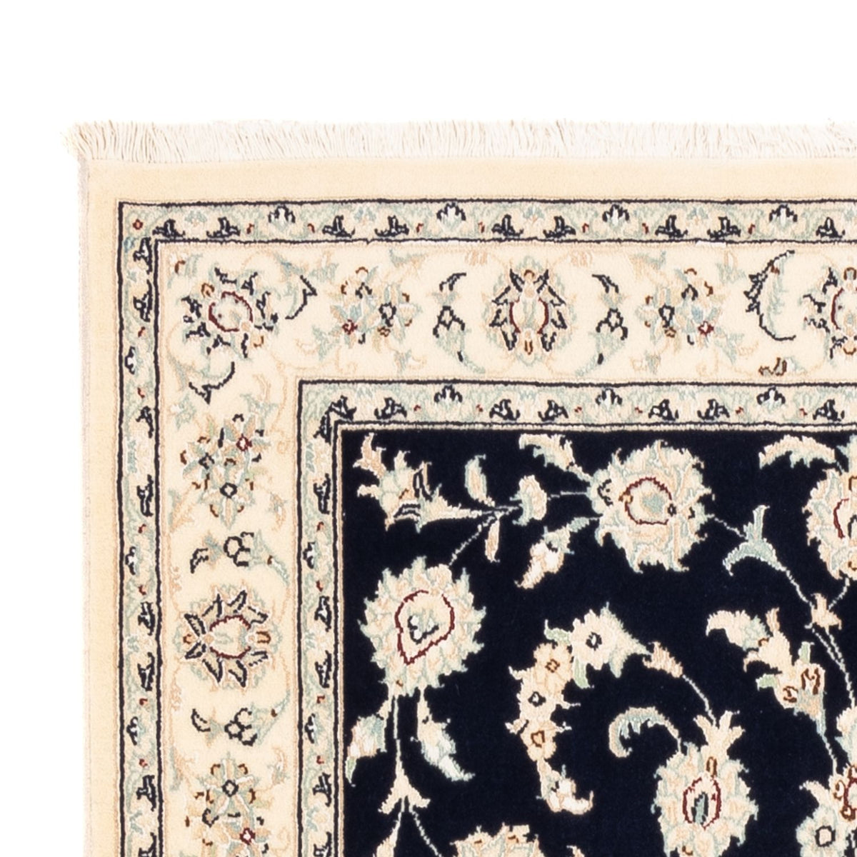 Persisk tæppe - Nain - Premium - 158 x 105 cm - mørkeblå