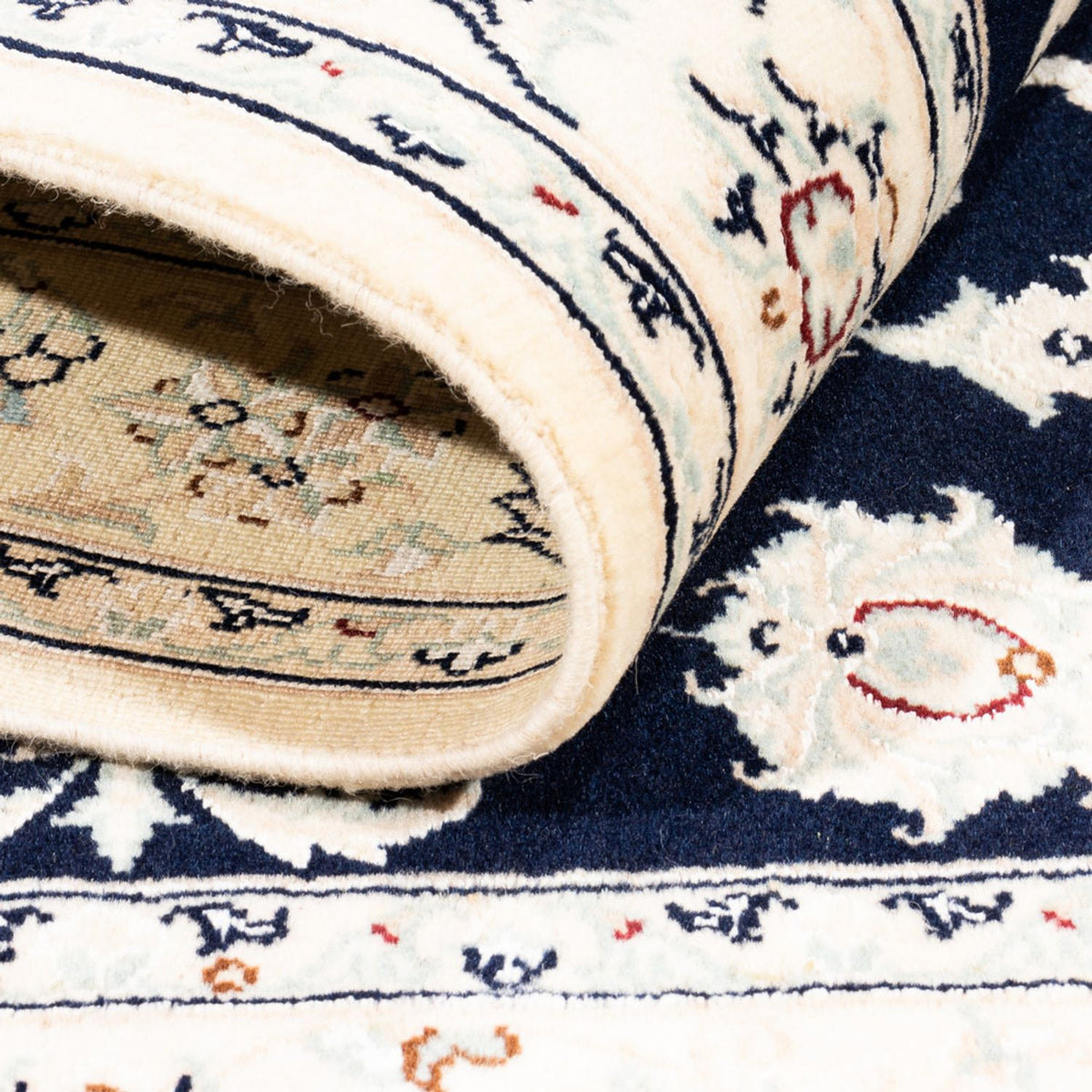 Persisk tæppe - Nain - Premium - 158 x 105 cm - mørkeblå