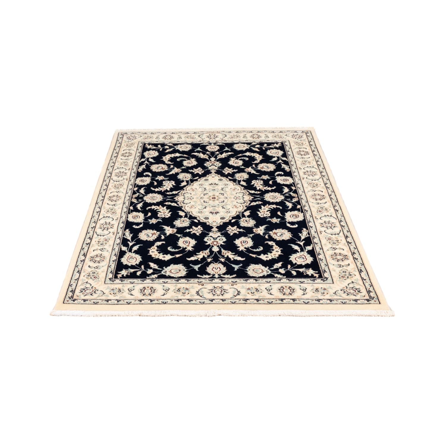Persisk tæppe - Nain - Premium - 158 x 105 cm - mørkeblå
