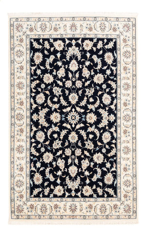 Persisk tæppe - Nain - Premium - 182 x 120 cm - mørkeblå