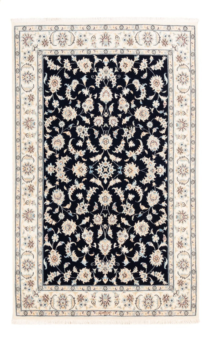Persisk tæppe - Nain - Premium - 182 x 120 cm - mørkeblå