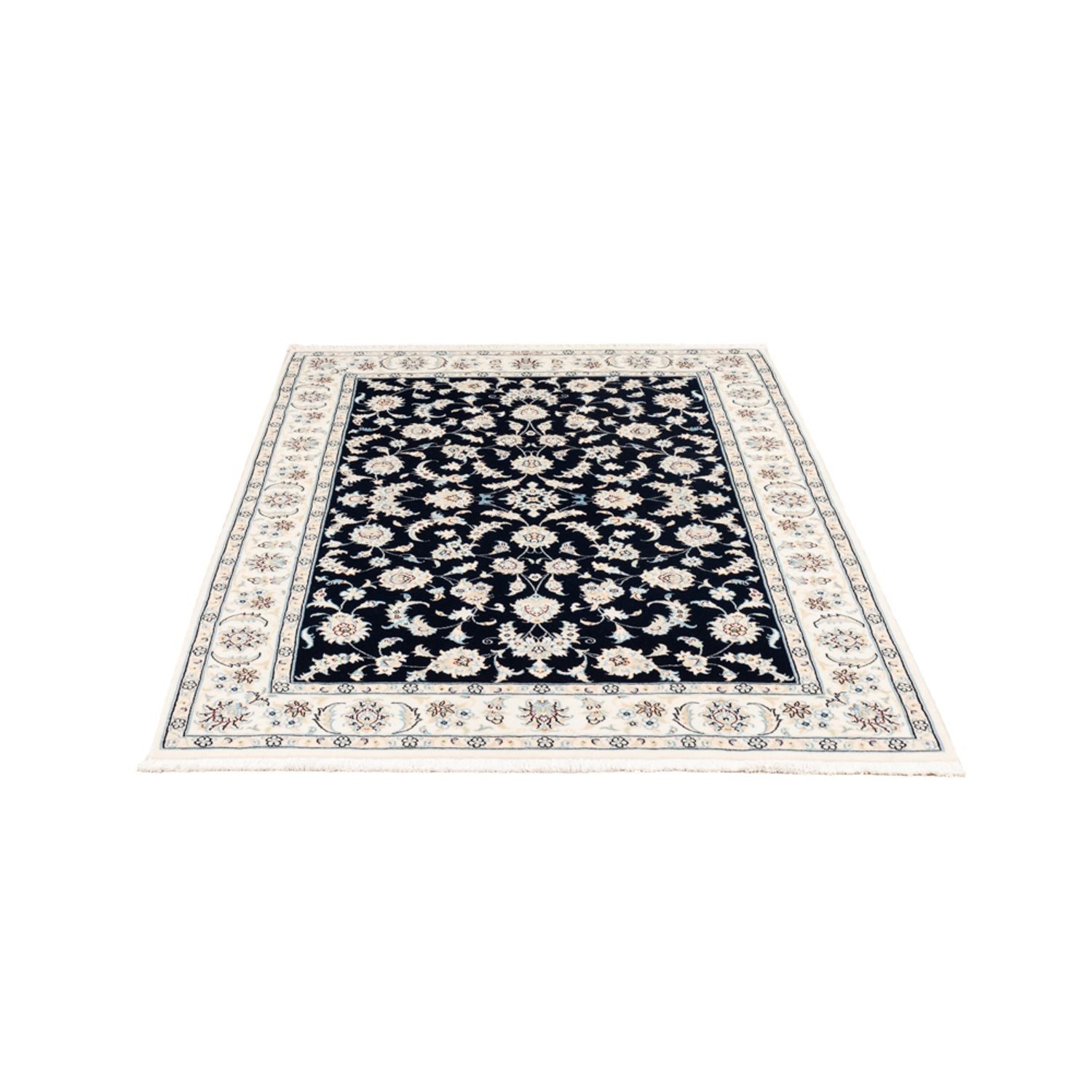 Persisk tæppe - Nain - Premium - 182 x 120 cm - mørkeblå