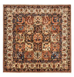 Persisk tæppe - Nomadisk firkantet  - 207 x 199 cm - mørk beige