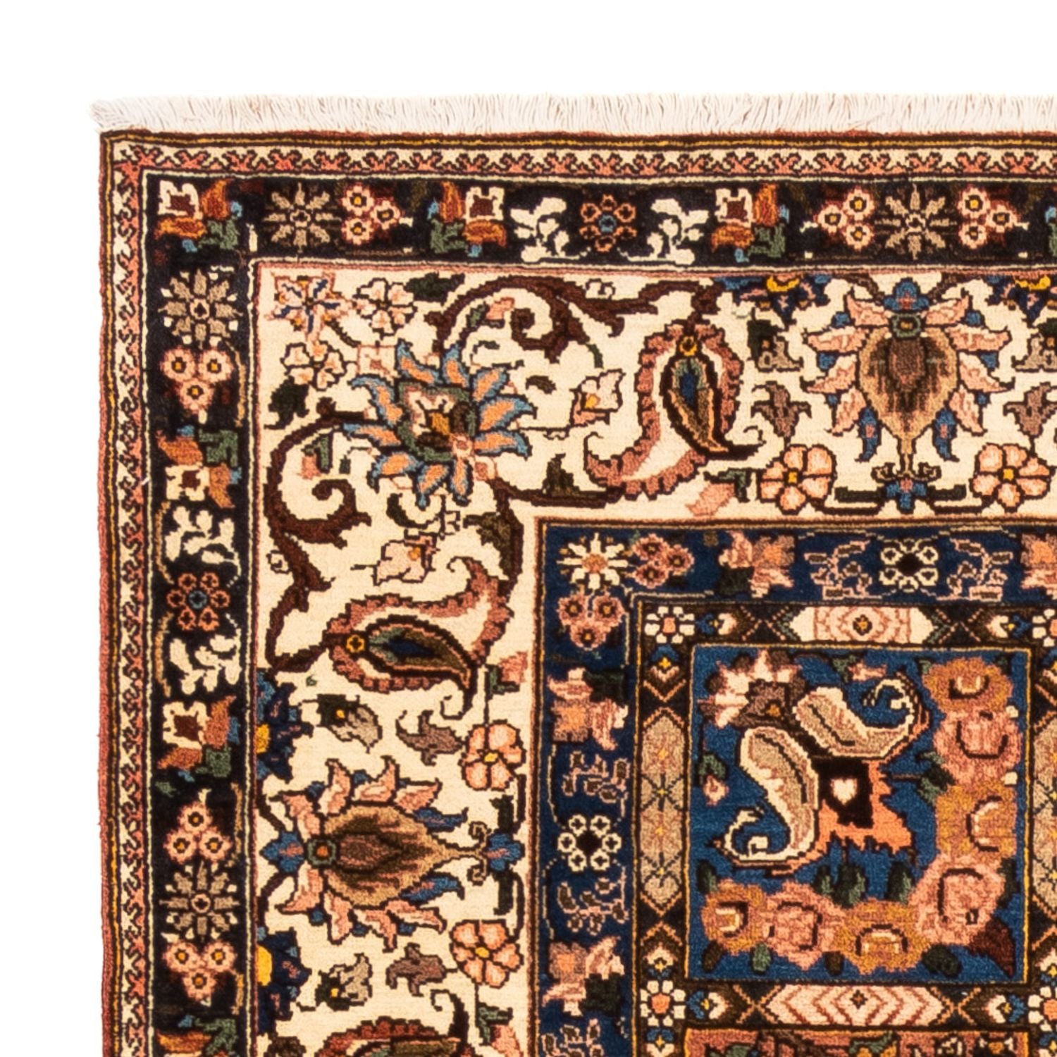 Persisk tæppe - Nomadisk firkantet  - 207 x 199 cm - mørk beige