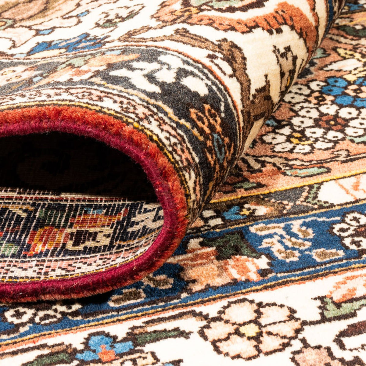 Persisk tæppe - Nomadisk firkantet  - 207 x 199 cm - mørk beige