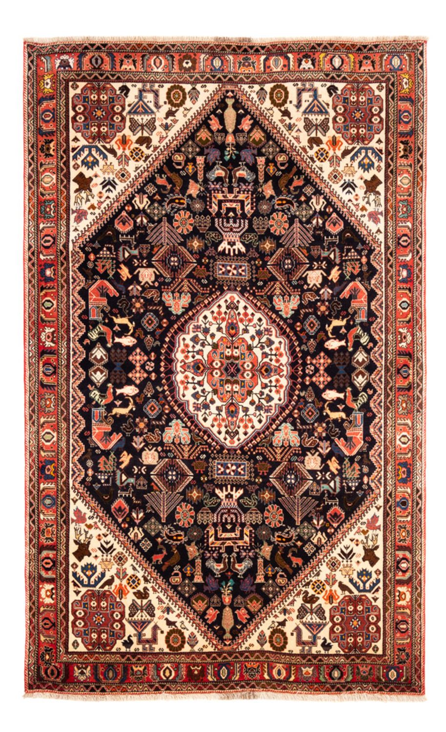 Persisk tæppe - Nomadisk - 252 x 155 cm - mørkeblå