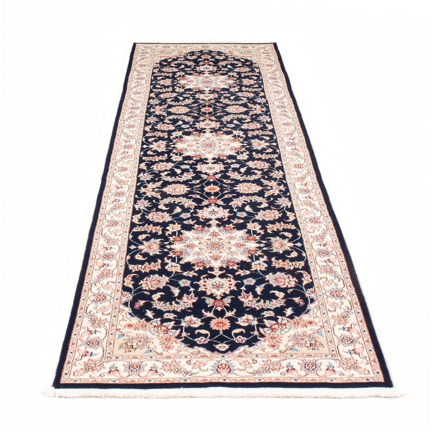 Løber Persisk tæppe - Tabriz - Royal - 295 x 81 cm - mørkeblå