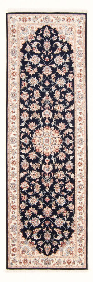 Løber Persisk tæppe - Tabriz - Royal - 251 x 80 cm - mørkeblå