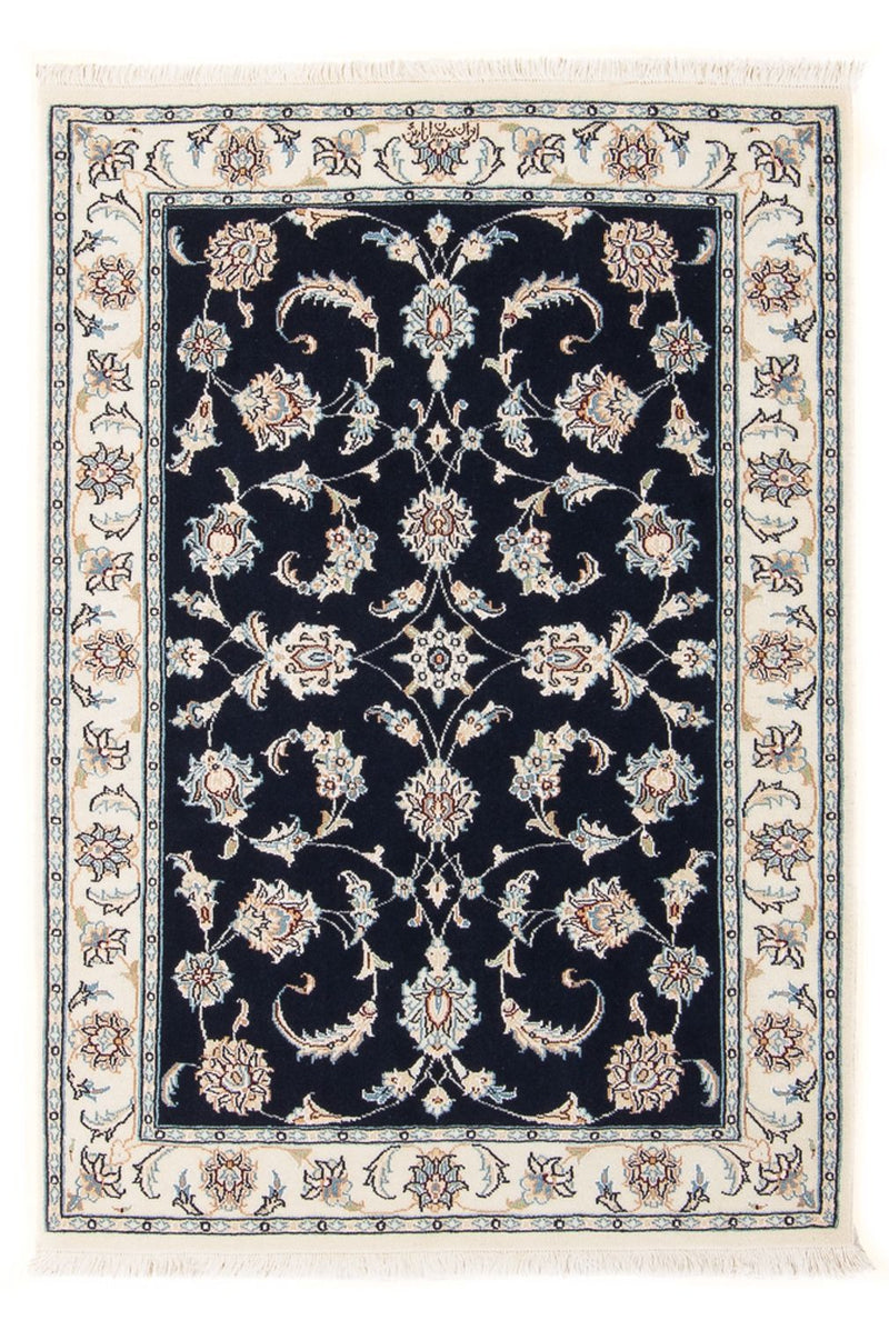 Persisk tæppe - Nain - Premium - 118 x 80 cm - mørkeblå