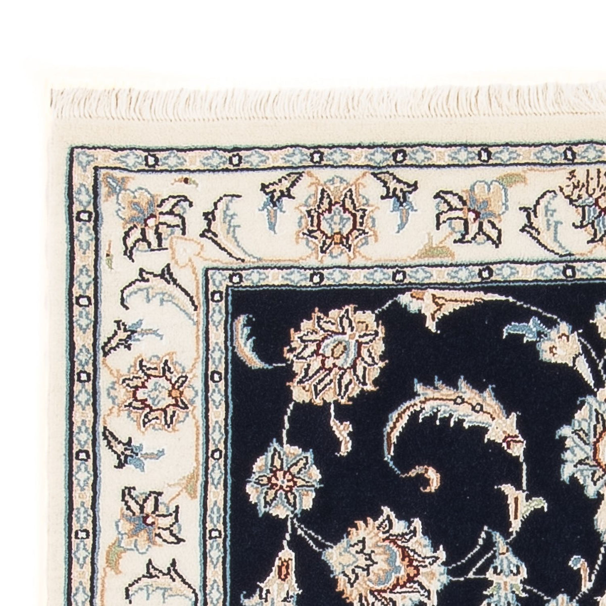 Persisk tæppe - Nain - Premium - 118 x 80 cm - mørkeblå