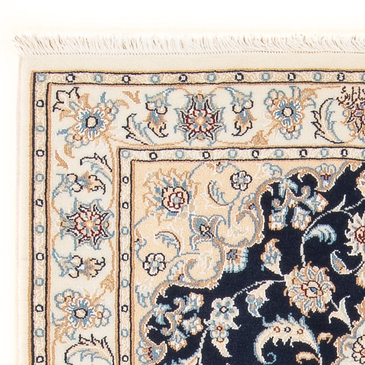 Persisk tæppe - Nain - Premium - 120 x 80 cm - mørkeblå