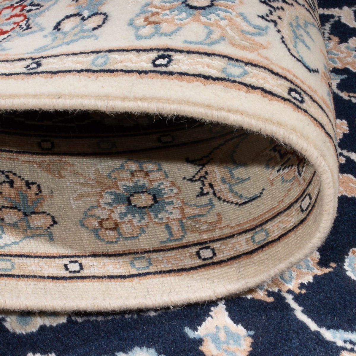 Persisk tæppe - Nain - Premium - 120 x 80 cm - mørkeblå