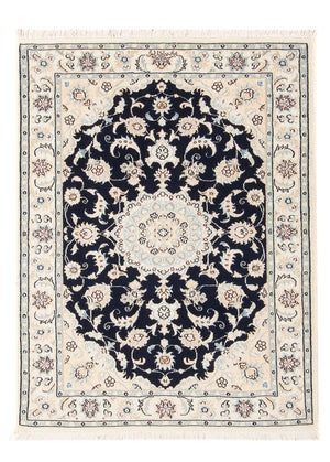 Persisk tæppe - Nain - Premium - 117 x 81 cm - mørkeblå
