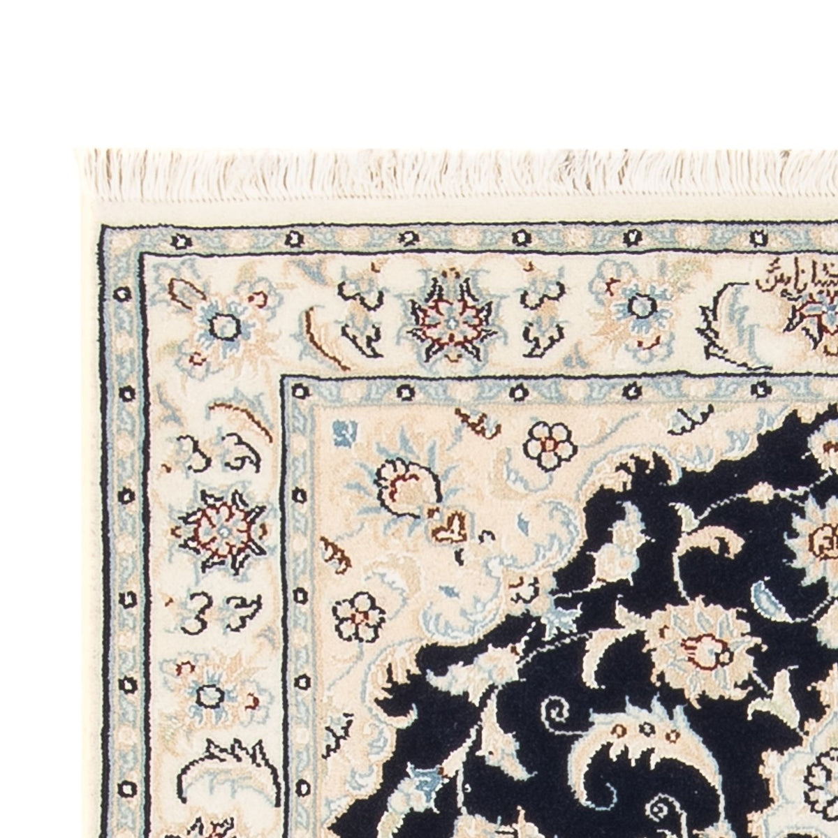 Persisk tæppe - Nain - Premium - 117 x 81 cm - mørkeblå