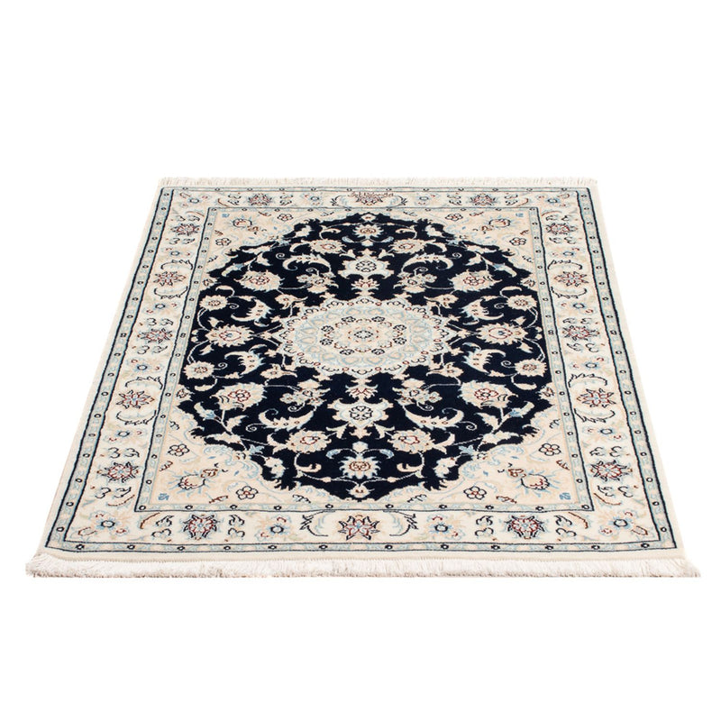Persisk tæppe - Nain - Premium - 117 x 81 cm - mørkeblå