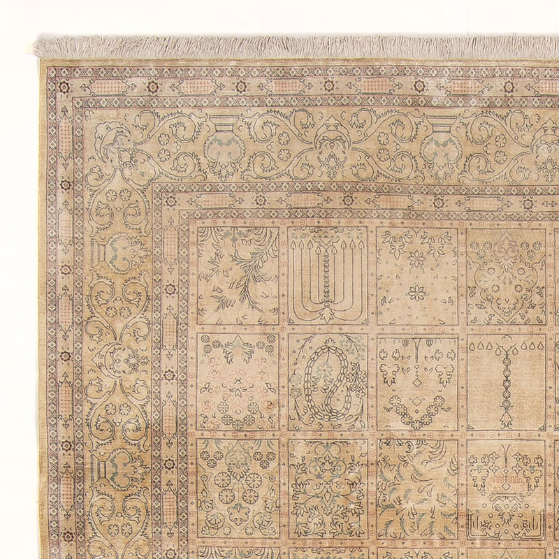 Silketæppe - Ghom Silk - Premium - 294 x 191 cm - mørk beige