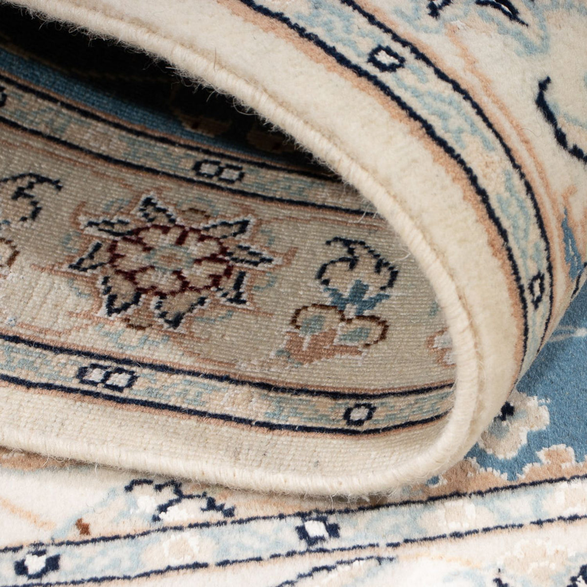 Persisk tæppe - Nain - Premium - 117 x 80 cm - lyseblå