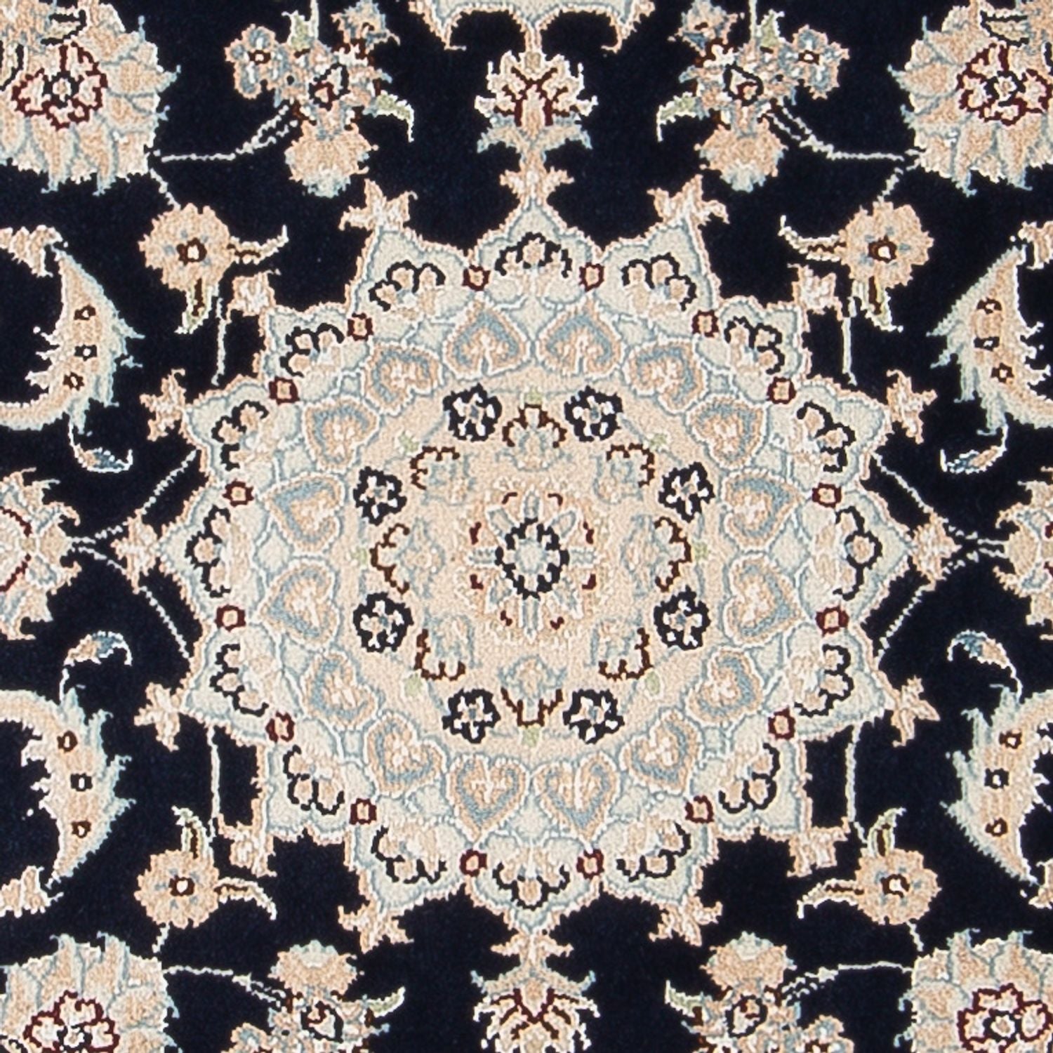 Persisk tæppe - Nain - Premium - 118 x 81 cm - mørkeblå