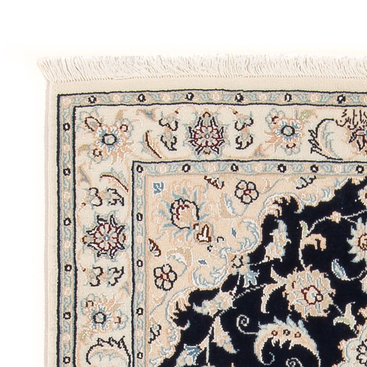 Persisk tæppe - Nain - Premium - 118 x 81 cm - mørkeblå