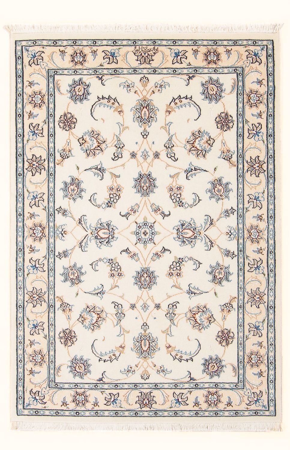 Persisk tæppe - Nain - Premium - 132 x 81 cm - creme