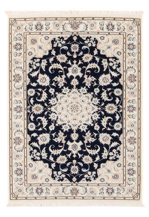 Persisk tæppe - Nain - Premium - 120 x 81 cm - mørkeblå