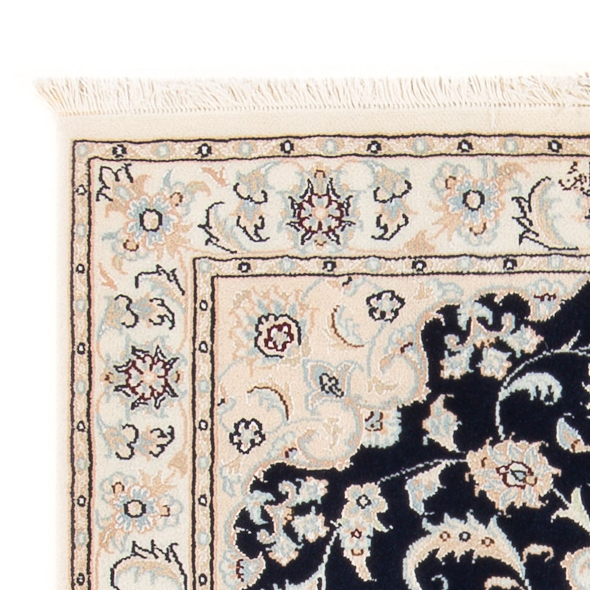 Persisk tæppe - Nain - Premium - 120 x 81 cm - mørkeblå