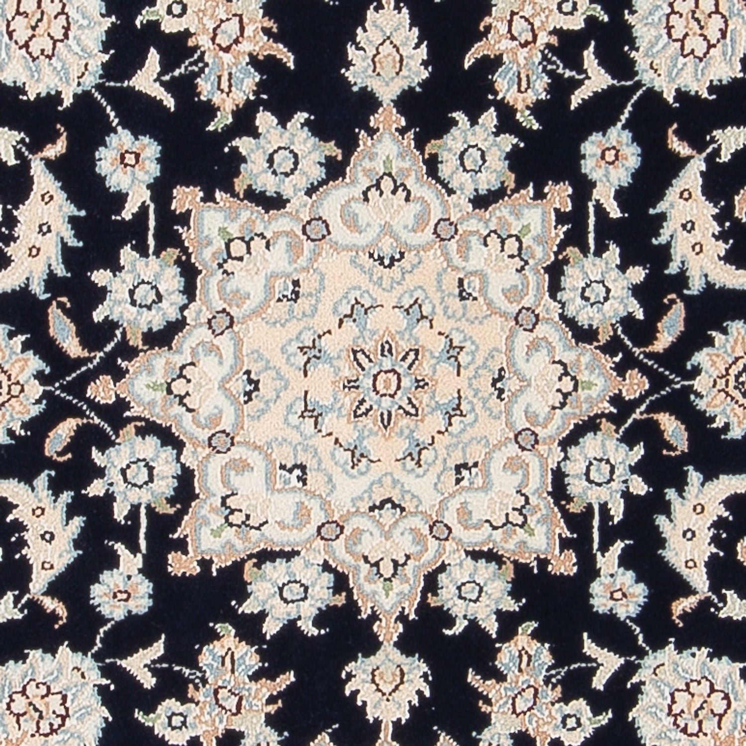 Persisk tæppe - Nain - Premium - 120 x 80 cm - mørkeblå