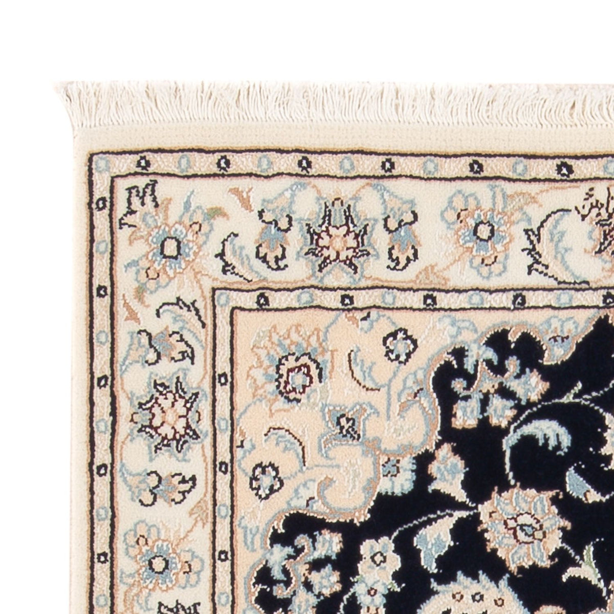 Persisk tæppe - Nain - Premium - 120 x 80 cm - mørkeblå